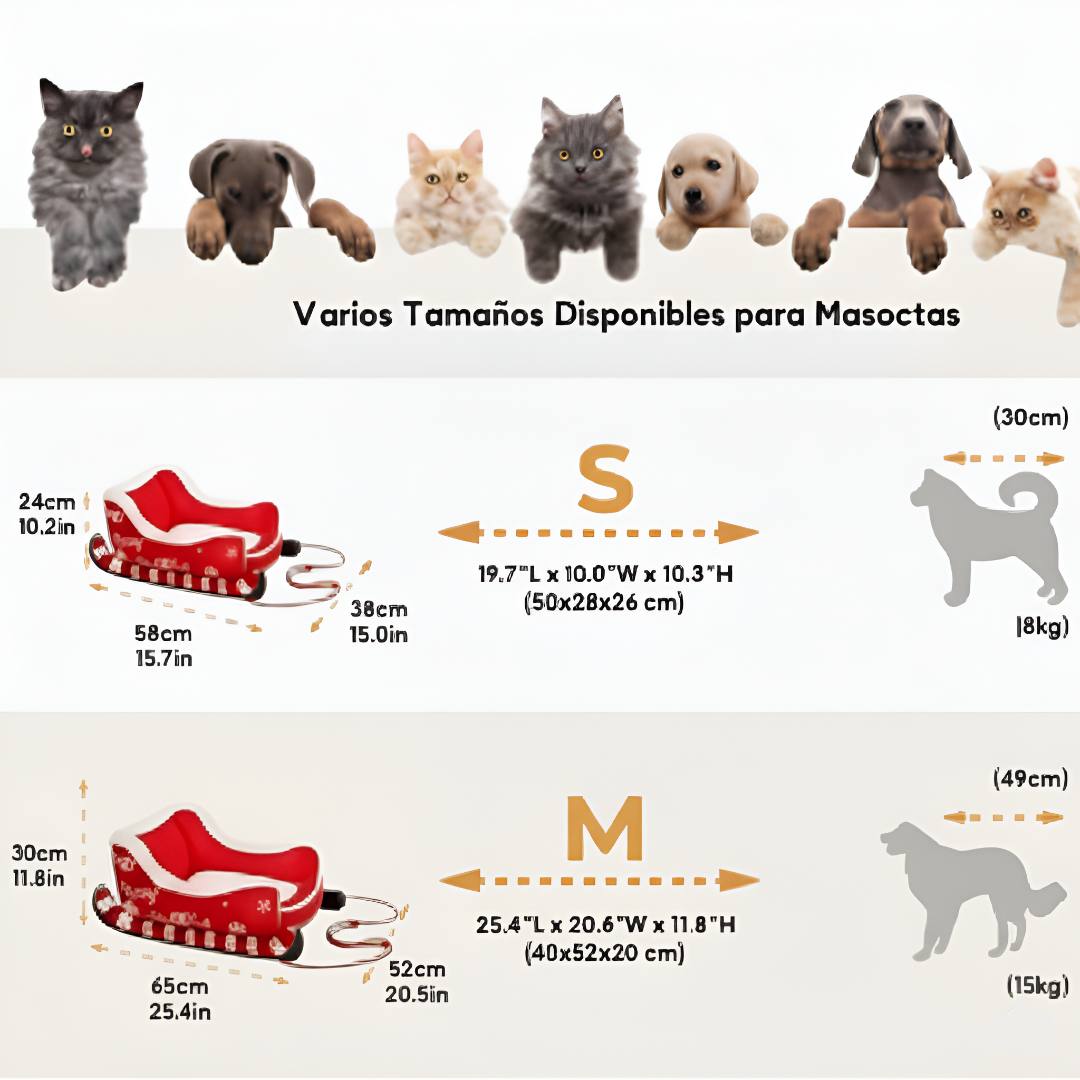 Trineo Navideño Súper Suave para Mascotas