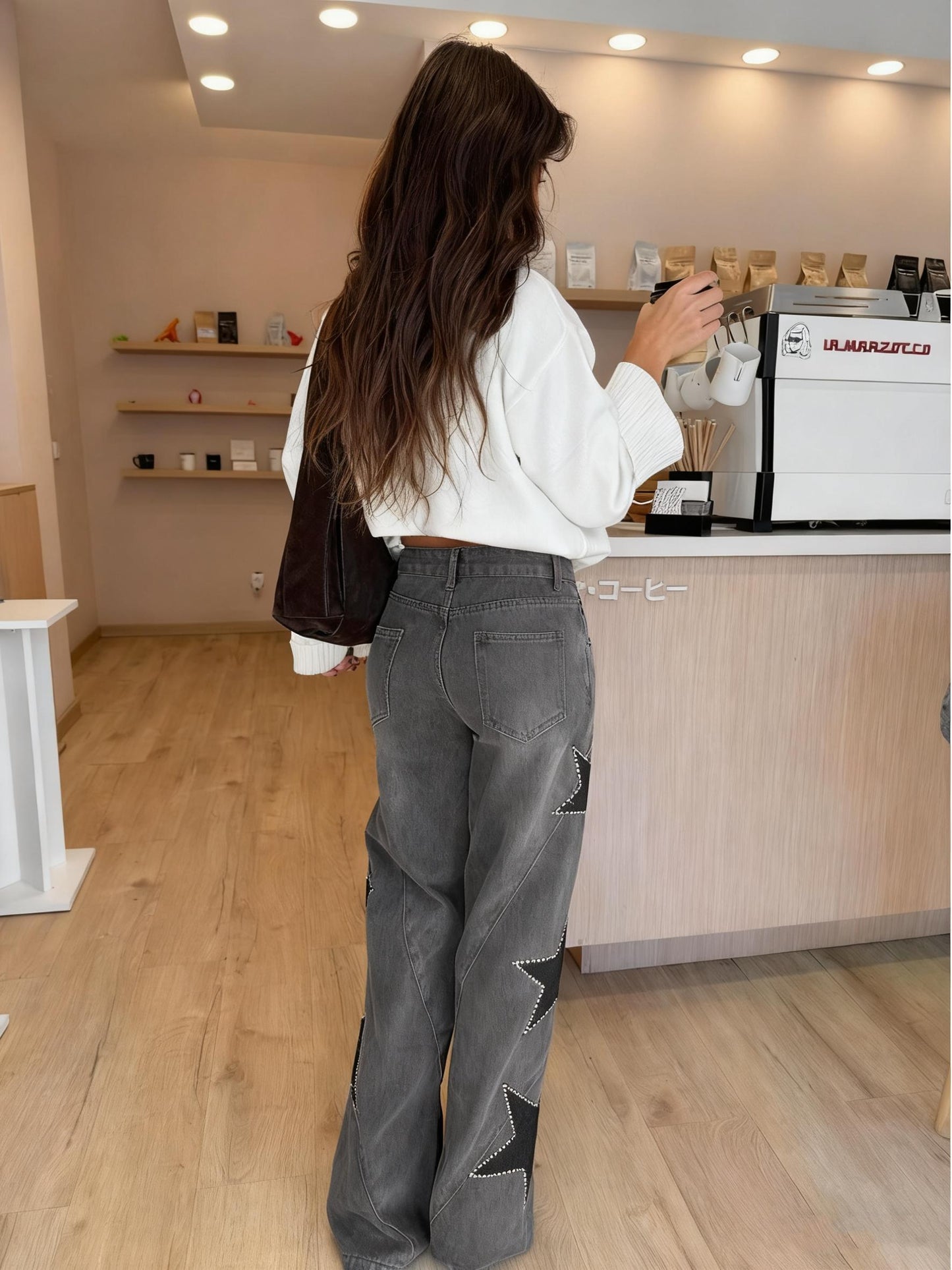 Vaqueros rectos casuales con estrellas