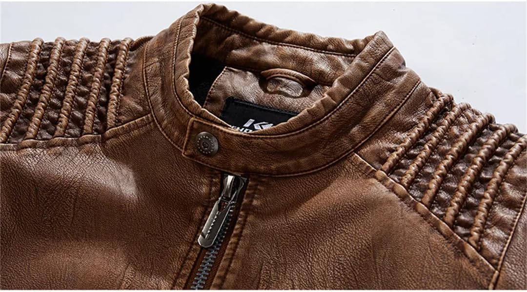 Chaqueta de Cuero Negro Estilo Motero