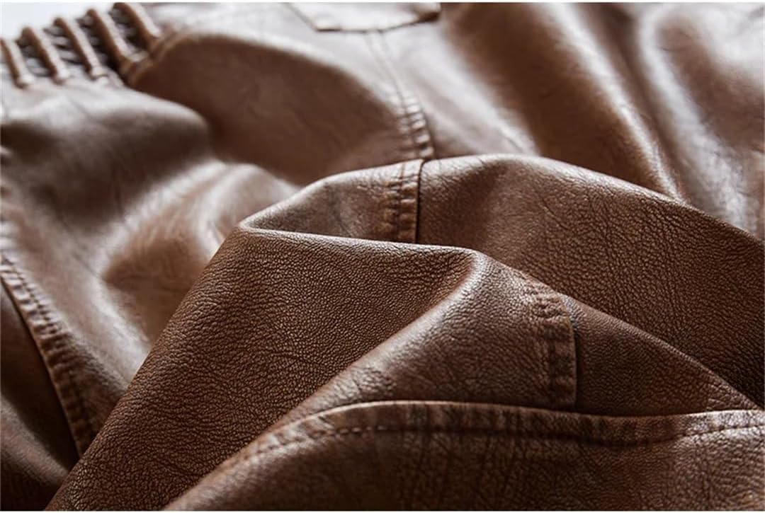 Chaqueta de Cuero Negro Estilo Motero