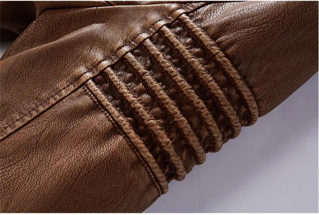 Chaqueta de Cuero Negro Estilo Motero