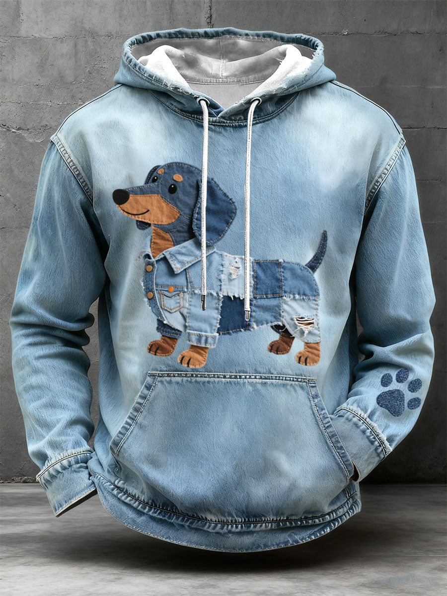 Bruno - Sudadera con capucha para hombre Patchwork Arte Motivo Jamnik